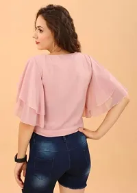 Peach Color Georgette Top-thumb3