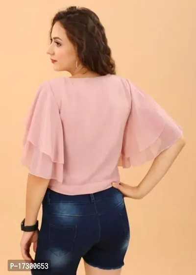Peach Color Georgette Top-thumb4