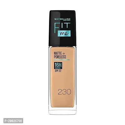 Maybelline New York Liquid Foundation, Matte Finish, With SPF, Absorbs Oil, Fit Me Matte + Poreless, 230 Natural Buff, 30 ml-thumb0