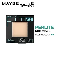 Maybelline New York Powder Foundation, Pressed Powder Compact, Mattifies Skin, Incl. Mirror and Applicator, Fit Me, 220 Natural Beige, 8.5g-thumb2