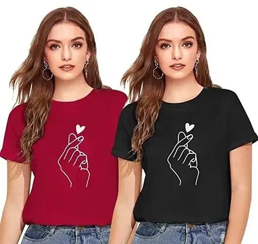 Stylish Blend Tshirt For Women Pack Of 2