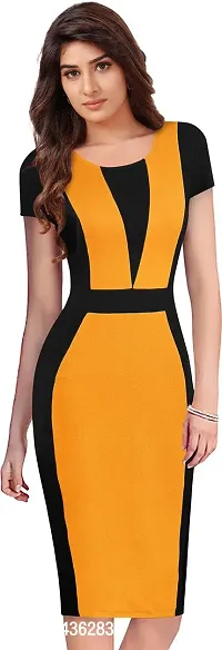 Stylish Multicoloured Polyester Colorblock A-Line Dress For Women
