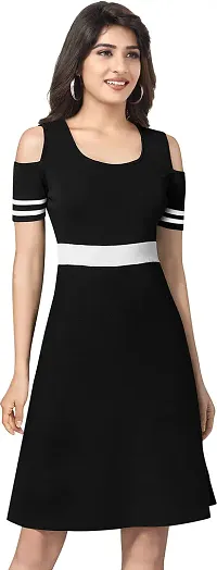 Stylish Solid A-Line Dress For Women