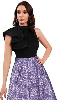 Stylish Multicoloured Satin Self Pattern A-Line Dress For Women-thumb3