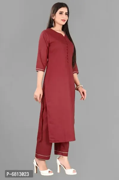 Elegant Cotton Blend Kurta With Bottom And Dupatta Set For Women-thumb3