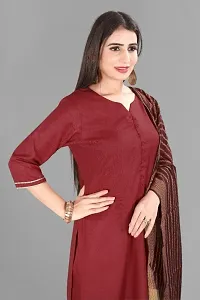 Elegant Cotton Blend Kurta With Bottom And Dupatta Set For Women-thumb3