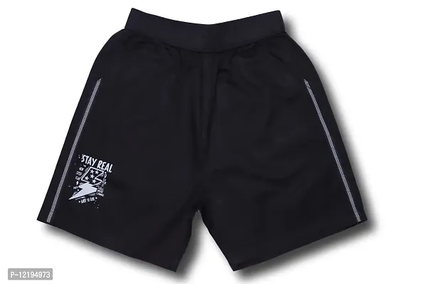 Maskhare Boy's Regular Fit Cotton Shorts|Bermuda Half Pants (Black)