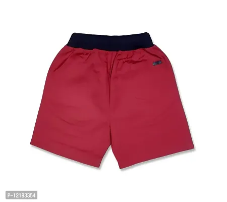 Maskhare Boy's Regular Fit Stylish Cotton Shorts|Bermuda Half Pants (Red)-thumb3