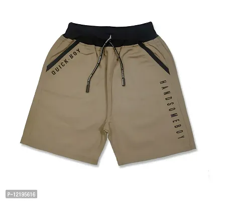 Maskhare Boy's Regular Fit Stylish Cotton Shorts|Bermuda Half Pants (Camel)