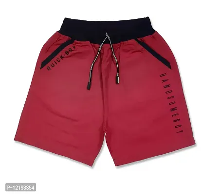 Maskhare Boy's Regular Fit Stylish Cotton Shorts|Bermuda Half Pants (Red)-thumb0