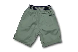 Maskhare Boy's Regular Fit Elastic Waist Drawstring Cotton Shorts|Bermuda Half Pants (Seagreen)-thumb1