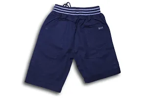 Maskhare Boy's Regular Fit Elastic Waist Drawstring Cotton Shorts|Bermuda Half Pants (Navy)-thumb1