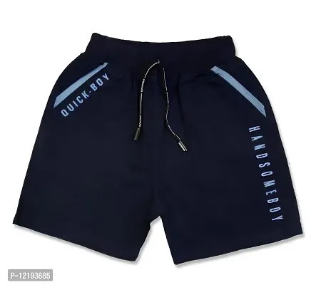 Maskhare Boy's Regular Fit Stylish Cotton Shorts|Bermuda Half Pants (Navy)