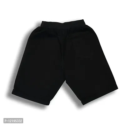 Maskhare Boys Regular Fit Pure Cotton Shorts Elasticated Waist Band with Three Pockets |Comfortable Three Fourth Shorts | Black-thumb3