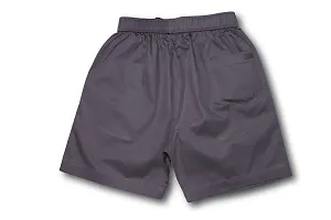 Maskhare Boy's Regular Fit Cotton Shorts|Bermuda Half Pants (Grey)-thumb2