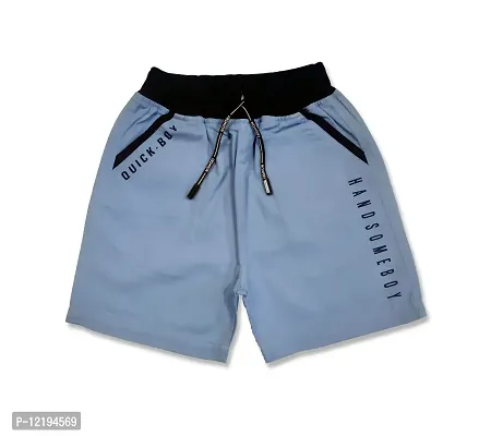 Maskhare Boy's Regular Fit Stylish Cotton Shorts|Bermuda Half Pants (Sky Blue)