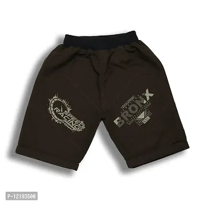 Maskhare Boys Regular Fit PUE Cotton Shorts Elasticated Waist Band with Three Pockets |Comfortable Three Fourth Capri (Olive)