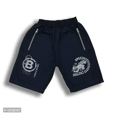 Maskhare Boys Boxer Regular Fit Cotton Shorts Elasticated Waist with Three Pockets | Comfortable Bermuda Shorts (Navy)-thumb0