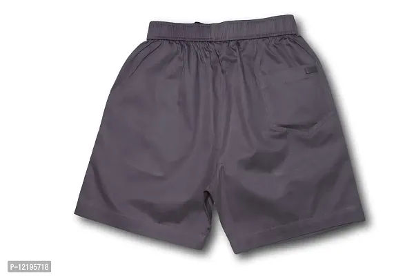 Maskhare Boy's Regular Fit Cotton Shorts|Bermuda Half Pants (Grey)-thumb2