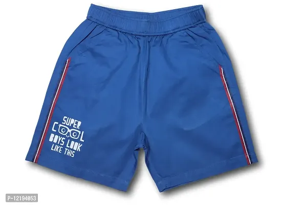Maskhare Boy's Regular Fit Cotton Shorts|Bermuda Half Pants (Denim Blue)-thumb0