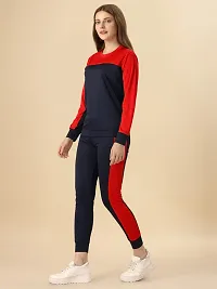 Stylish Red Cotton Blend Printed Tracksuit For Women-thumb1