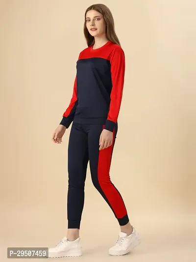 Stylish Red Cotton Blend Printed Tracksuit For Women-thumb2