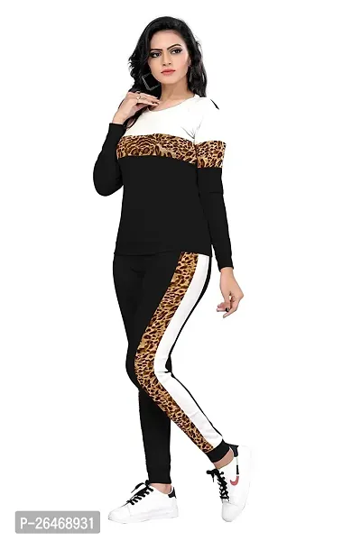 Elite Multicoloured Polyester Striped Tracksuit For Women-thumb2