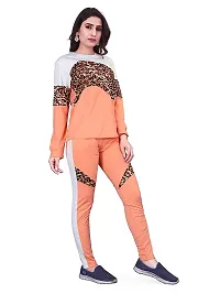 Elite Peach Polyester Printed Tracksuit For Women-thumb3