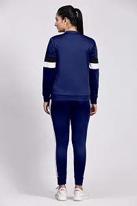 Stylish Navy Blue Cotton Blend Printed Tracksuit For Women-thumb2