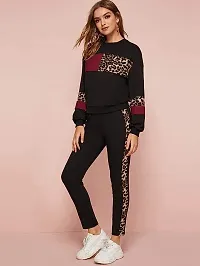 Elite Black Polyester Printed Tracksuit For Women-thumb3