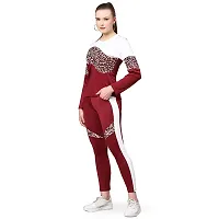 Elite Maroon Polyester Printed Tracksuit For Women-thumb2