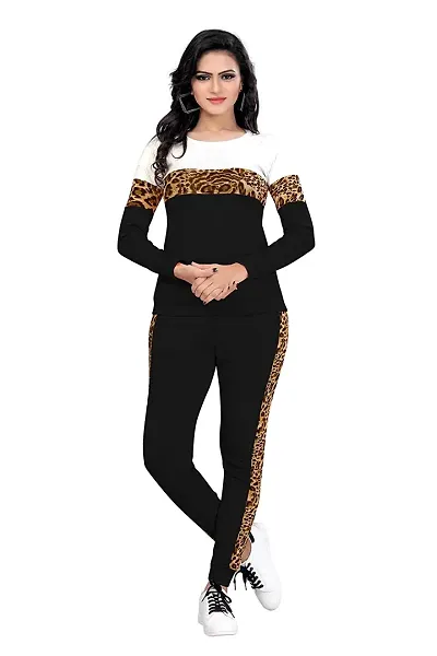 Animal Print Solid Women Track Suit