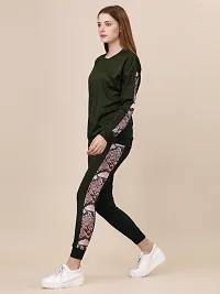 Stylish Green Cotton Blend Printed Tracksuit For Women-thumb1