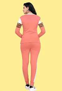 Stylish Peach Cotton Blend Long Sleeves Tracksuit For Women-thumb2