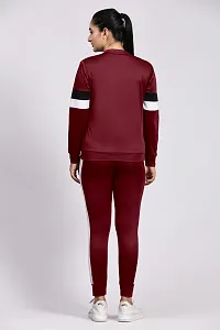 Stylish Maroon Cotton Blend Printed Tracksuit For Women-thumb3