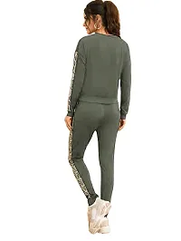 Stylish Grey Cotton Blend Printed Tracksuit For Women-thumb1