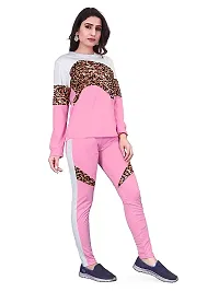 Elite Pink Polyester Printed Tracksuit For Women-thumb3