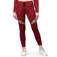 Elite Maroon Polyester Printed Tracksuit For Women-thumb4