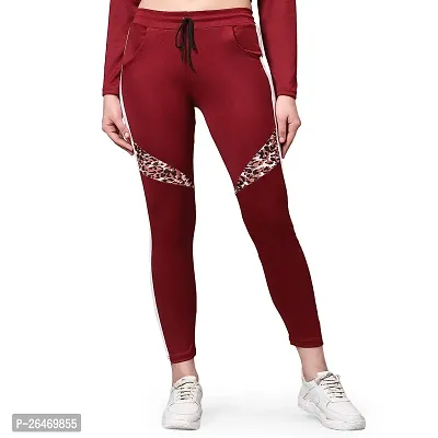 Elite Maroon Polyester Printed Tracksuit For Women-thumb5