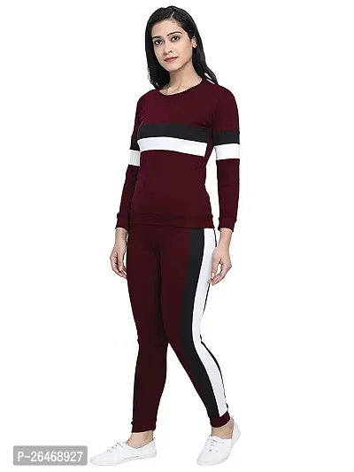 Elite Multicoloured Polyester Striped Tracksuit For Women-thumb3