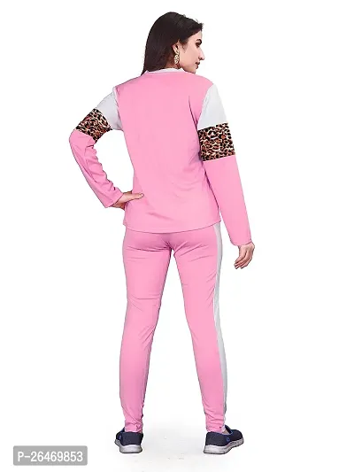 Elite Pink Polyester Printed Tracksuit For Women-thumb3