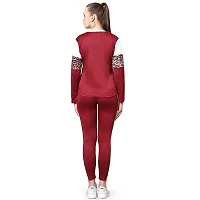 Elite Maroon Polyester Printed Tracksuit For Women-thumb1