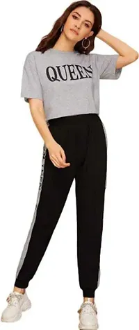 Printed Women Track Suit Grey Queen-thumb1