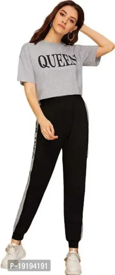 Printed Women Track Suit Grey Queen-thumb2