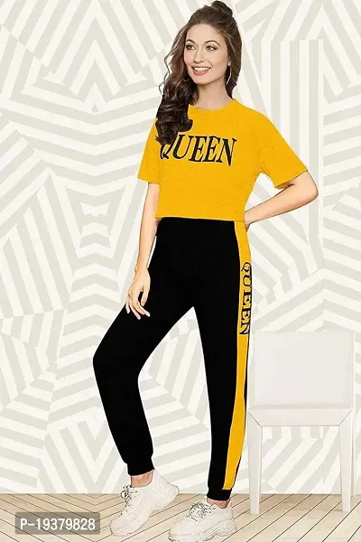 Stylish Women Tracksuit Yellow Queen
