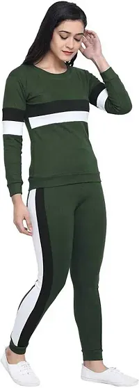 Women's Solid Stripes Track Suit | Women's Striped Tracksuit Top  Leggings Pants Outfit Set for Girls Women's Yoga Track Suit Pants, Joggers, Gym, Active Lower Wear 2 Lines Suit-thumb1