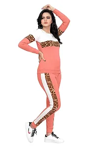 Animal Print Solid Women Track Suit-thumb3