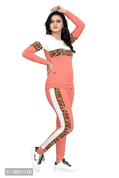 Animal Print Solid Women Track Suit-thumb4