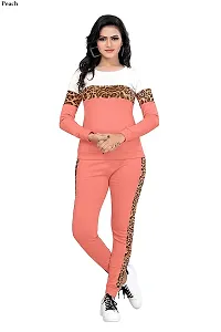 Animal Print Solid Women Track Suit-thumb1