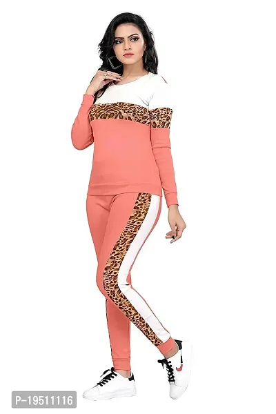 Animal Print Solid Women Track Suit-thumb3